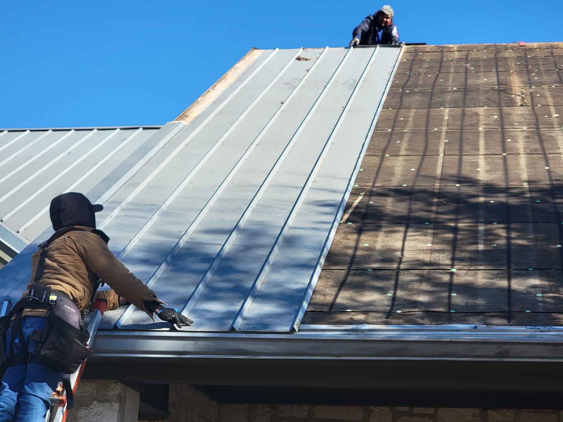 Commercial metal roofing system installed by Amos Roofing in Waco, TX